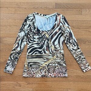 Cache Women's Multicolor Gold essence Long Sleeve Top